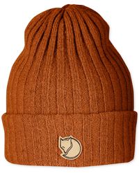 Fjallraven - Byron Wool Logo Ribbed Beanie Hat - Lyst