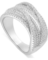 Macy's - Diamond Multirow Crossover Statement Ring (3/4 Ct. T.w. - Lyst