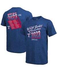 Majestic - Threads Texas Rangers 2023 World Series Champions Life Of The Party Tri-blend Roster T-shirt - Lyst