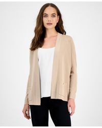 Anne Klein - Malibu Fine Rib Open Front Cardigan P Xxs Xxl - Lyst