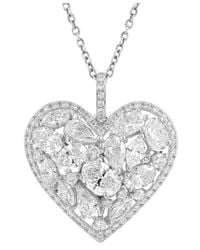 Effy - Effy Lab Grown Diamond Mixed-cut Heart Cluster Pendant Necklace (2-5/8 Ct. T.w. - Lyst