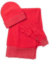 Charter Club Cashmere Hat, Scarf & Gloves 3pc Set, Created For Macy's - Red