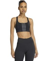 adidas - Optime Workout 3-stripes Medium Support Bra - Lyst