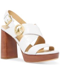 Michael Kors - Michael Vera Logo Charm High Heel Platform Sandals - Lyst