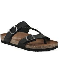 White Mountain - Hammy Round Toe Flat Sandals - Lyst