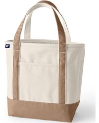 Lands' End - Medium 5 Pocket Open Top Canvas Tote Bag - Lyst
