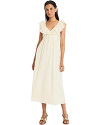 The Good Journey - Flutter-sleeve Tie-back Midi Dress - Lyst