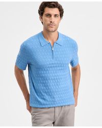 Alfani - Short-sleeve Diamond Zip Polo Sweater - Lyst