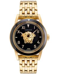 Versace - Swiss V-palazzo Gold Ion Plated Stainless Steel Bracelet Watch 43mm - Lyst