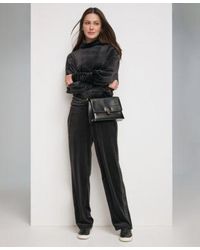 DKNY - Velour Cutout Shoulder Turtleneck Long Sleeve Top Straight Leg Pull On Pants - Lyst