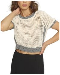 Central Park West - Cropped Mesh Stitch Crewneck Top - Lyst