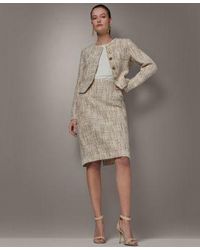 Donna Karan - Cropped Button Front Jacket Knee Length Skirt - Lyst