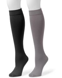 Muk Luks - 2 Pack Fleece Lined Knee High Socks - Lyst