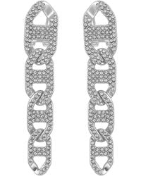 Guess - Glass Stone Chain Link Drop Earrings (also - Lyst