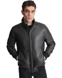 DKNY - Smooth Faux-leather Bomber Jacket - Lyst