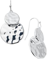 Style & Co. - Tone Hammered Disc Double Drop Earrings - Lyst