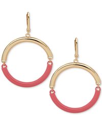 DKNY - Gold-tone & Color Spit Hoop Drop Earrings - Lyst