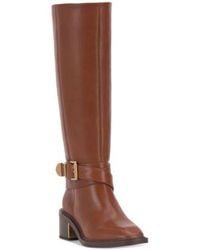 Vince Camuto - Buckle Leather Knee-High Boots - Lyst
