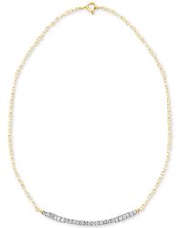 Macy's - Diamond Curved Bar 18" Statement Necklace (1/10 Ct. T.w. - Lyst