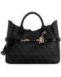 Guess - Cynthia Logo 3 Comp Satchel - Lyst