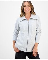 Style & Co. - Petite Full-zip Tunic Sweatshirt - Lyst