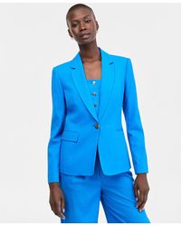 Tahari - Linen-blend Single-button Blazer - Lyst