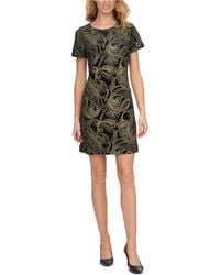calvin klein floral burnout velvet shift dress