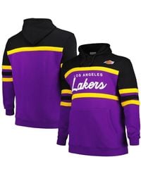 Mitchell & Ness - Black/purple Los Angeles Lakers Big Tall Hardwood Classics Head Coach Pullover Hoodie - Lyst