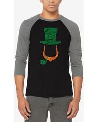LA Pop Art - Raglan Baseball Leprechaun Word Art Graphic T-shirt - Lyst