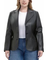 BGSD - Plus Size Norah Leather Blazer Jacket - Lyst