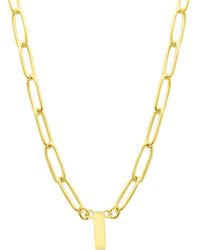 Adornia - Tarnish Resistant 14k Gold-plated Mini Initial Paperclip Chain Necklace - Lyst