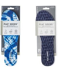 Foot Petals Flat Socks 2 Pair Bundle - Blue
