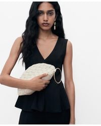 Mango - Lyocell Peplum Top - Lyst