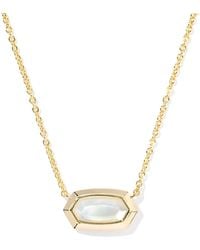 Kendra Scott - Imitation Pearl 14k Gold Plated Over Brass Elisa Bezel Short Pendant Necklace - Lyst