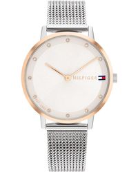 Tommy Hilfiger - Two Hand Silver-tone Stainless Steel Watch 34mm - Lyst