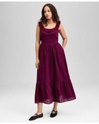 And Now This - Now This Cotton Ruffle Trim Scoop Neck Voile Maxi Dress P Xxs 4x Exclusively At Macys - Lyst