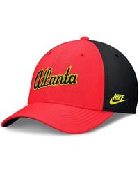 Nike - Crimson/black Atlanta Braves Neon 90s Rise Swoosh Flex Hat - Lyst