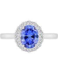 Macy's - Red & White Cubic Zirconia Oval Halo Ring - Lyst