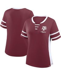 Fanatics - Maroon/white Texas A M aggies Be Fearless Athena Lace-up T-shirt - Lyst