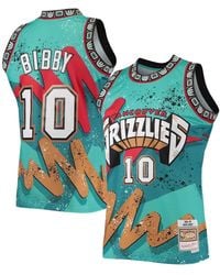 Men's Mitchell & Ness Mike Bibby Turquoise Vancouver Grizzlies Hardwood Classics 1998-99 Lunar New Year Swingman Jersey