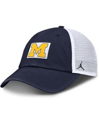 Nike - Navy/white Michigan Wolverines Primetime Club Trucker Adjustable Hat - Lyst