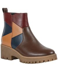 Gc Shoes - Vaila Color-block Patchwork Block-heel Ankle Boots - Lyst