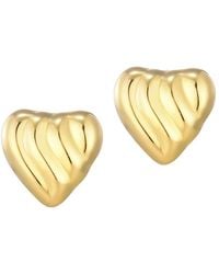 Adornia - Stainless Steel Heart Statement Stud Earrings - Lyst