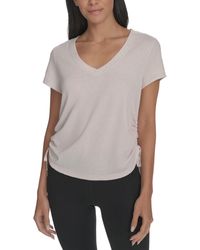 Calvin Klein - Drawstring-ruched Textured Top - Lyst