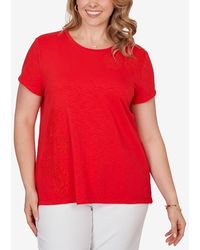 Ruby Rd. - Plus Size Paisley Lace Solid Knit T-shirt - Lyst