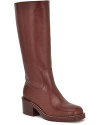Nine West - Broklyn Tall Leather Block Heel Boots - Lyst