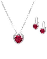 Macy's - 2-pc. Blue Topaz Heart Pendant Necklace & Earrings Set (5.40 Ct. T.w. - Lyst
