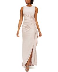 vince camuto ruched glitter gown