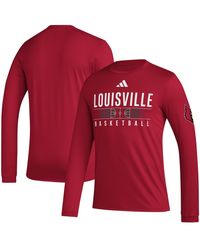adidas - Louisville Cardinals Practice Basketball Pregame Aeroready Long Sleeve T-shirt - Lyst