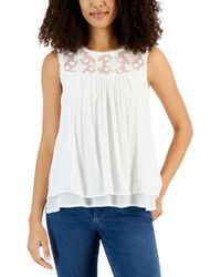Style & Co. - Sleeveless Embroidered Lace Top - Lyst